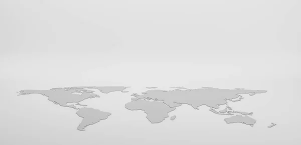 Blank Grey World map isolated on white background. infographics — Stock Photo, Image