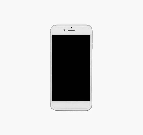 带有空白屏幕、白色背景隔离的智能手机 — 图库照片