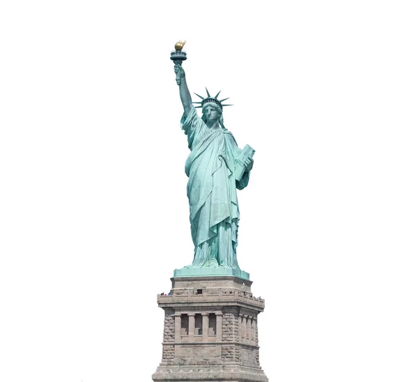 Vrijheidsbeeld geïsoleerd op witte knippen pad insidein New York — Stockfoto