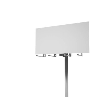 Beyaz arka plan üzerinde clipp izole büyük ve yüksek boş billboard