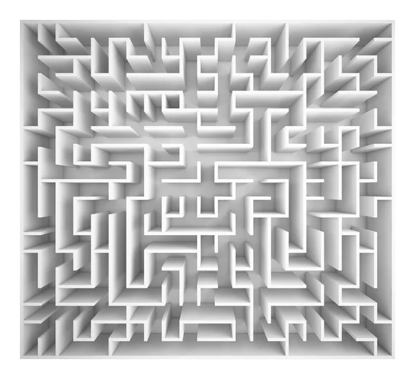 Labyrinth isoliert auf weißem Hintergrund, 3D-Darstellung — Stockfoto