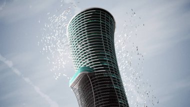 Lüks otel tasarım mimari teknoloji kavramı, 3d yeniden ile