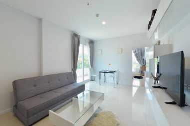 Beyaz lüks modern yaşam iç ve Dekorasyon, iç des