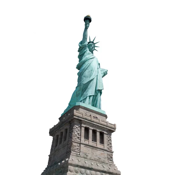 Statua della Libertà isolato sul percorso di ritaglio bianco all'interno di New — Foto Stock