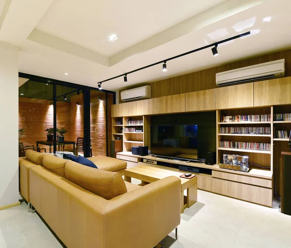 Loft estilo de lujo moderno salón interior y decoración, interio —  Fotos de Stock