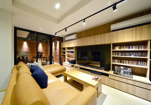 Loft estilo de lujo moderno salón interior y decoración, interio —  Fotos de Stock