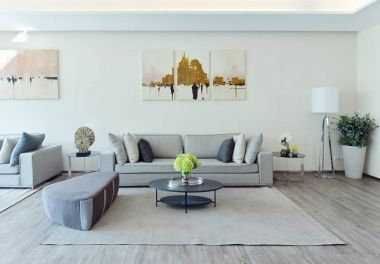 Beyaz lüks modern yaşam iç ve Dekorasyon, iç des