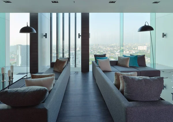Luxo moderno sala de estar interior e decoração, desi interior — Fotografia de Stock