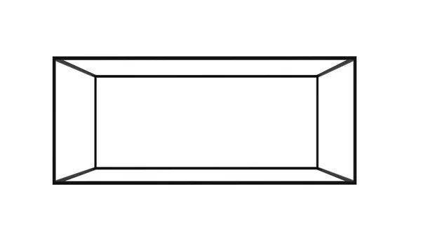 3d 블랙 빈 상자 프레임 흰색 배경에 고립 된 클리핑 — 스톡 사진
