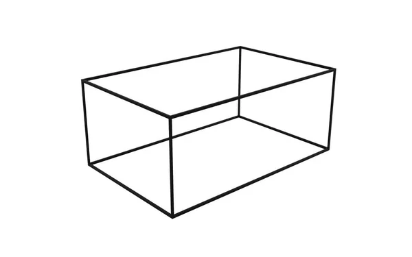 3D Black Empty Box Frame isolado no fundo branco, recorte — Fotografia de Stock