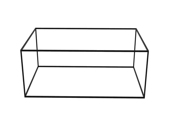 3d 블랙 빈 상자 프레임 흰색 배경에 고립 된 클리핑 — 스톡 사진