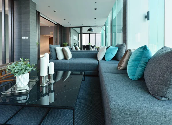 Lüks modern oturma odası iç ve Dekorasyon, iç desi — Stok fotoğraf