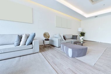 Beyaz lüks modern yaşam iç ve Dekorasyon, iç des
