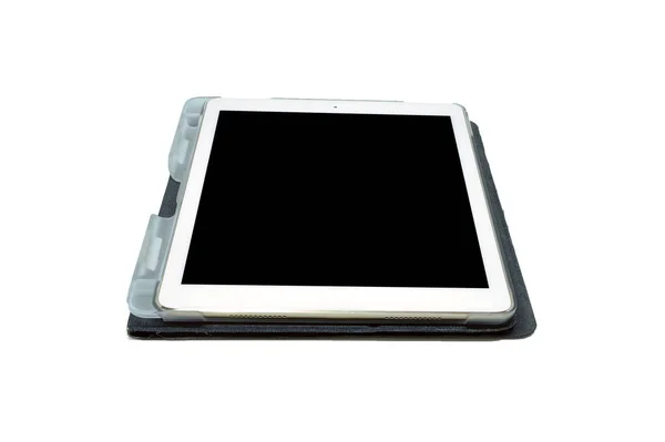 Wit Modern Tablet geïsoleerd op een witte achtergrond, uitknippad — Stockfoto