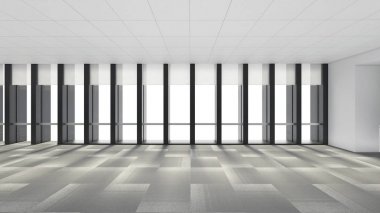 boş oda ofis windows ile 3d kurumsal iç render 