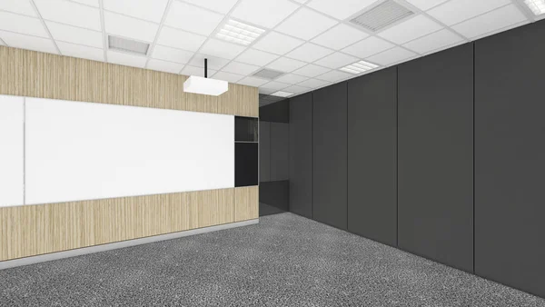 Sala de reuniones vacía en la oficina corporativa con spa negro —  Fotos de Stock