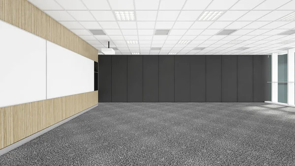 Sala de reuniões vazia no escritório corporativa com spa preto — Fotografia de Stock