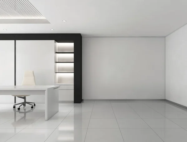 CEO oficina de la habitación corporativa, 3d renderizar el diseño de interiores, maqueta de il —  Fotos de Stock