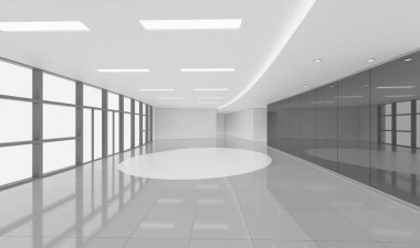 3d render iç tasarım, modern boş oda illustrati kadar alay