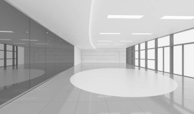 3d render iç tasarım, modern boş oda illustrati kadar alay