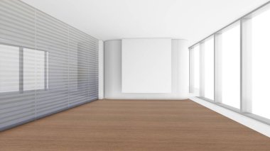 3d render iç tasarım, modern boş oda illustrati kadar alay