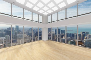 3d render iç tasarım, modern boş oda illustrati kadar alay