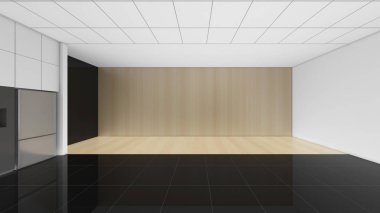 3d render iç tasarım, modern boş oda illustrati kadar alay