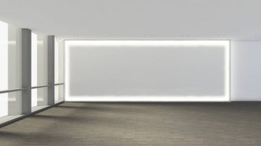 3d render iç tasarım, modern boş oda illustrati kadar alay