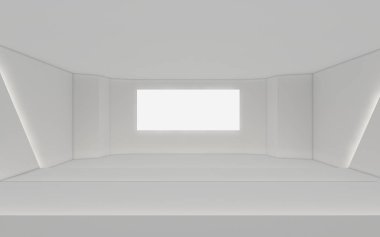 3d render iç tasarım, modern boş oda illustrati kadar alay