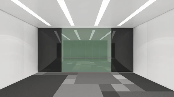 Сучасна порожня кімната, 3d візуалізація дизайну інтер'єру, макет ілюстрації — стокове фото