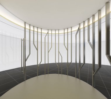 3d render iç tasarım, modern boş oda illustrati kadar alay