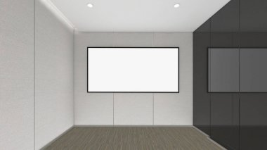 3d render iç tasarım, modern boş oda illustrati kadar alay