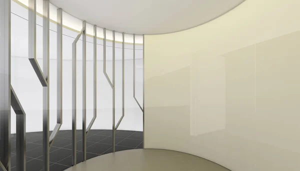 Современный пустой зал, 3D рендеринг интерьера, макет иллюстраций — стоковое фото