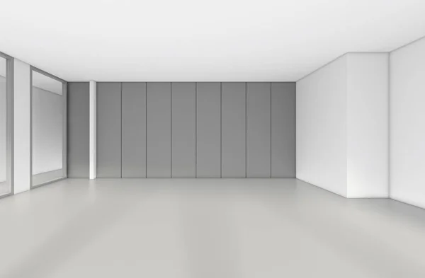 Tomma rum, 3d render inredning, håna upp illustrati — Stockfoto