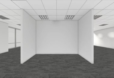 3d render iç tasarım, modern boş oda illustrati kadar alay