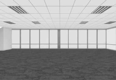 3d render iç tasarım, modern boş oda illustrati kadar alay