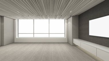3d render iç tasarım, modern boş oda illustrati kadar alay
