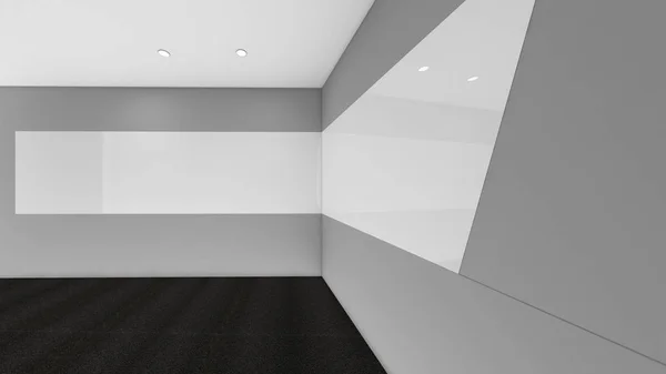Habitación vacía moderna, 3d renderizar el diseño de interiores, maqueta de ilustraciones —  Fotos de Stock