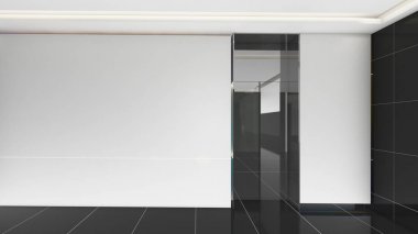 3d render iç tasarım, modern boş oda illustrati kadar alay