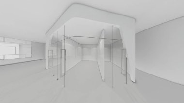 3d render iç tasarım, modern boş oda illustrati kadar alay