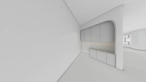 현대 빈 방, 3d 렌더링 인테리어 디자인, 모의 illustrati 최대 — 스톡 사진