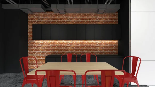 Área de la despensa, diseño de interiores de renderizado 3d, ilustración simulada —  Fotos de Stock