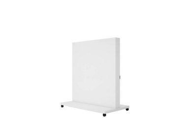 3D render Tv duvar üzerinde beyaz izole, illüstrasyon kadar alay