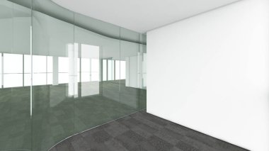 3d render iç tasarım, modern boş oda illustrati kadar alay