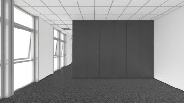 3d render iç tasarım, modern boş oda illustrati kadar alay
