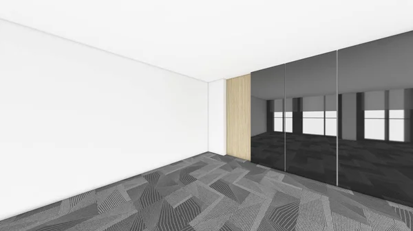 Moderna stanza vuota, 3d rendering interior design, mock up illustrati — Foto Stock