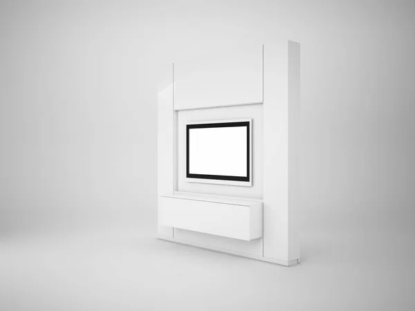 3D-rendering Tv vägg isolerad på vit, mock up illustration — Stockfoto