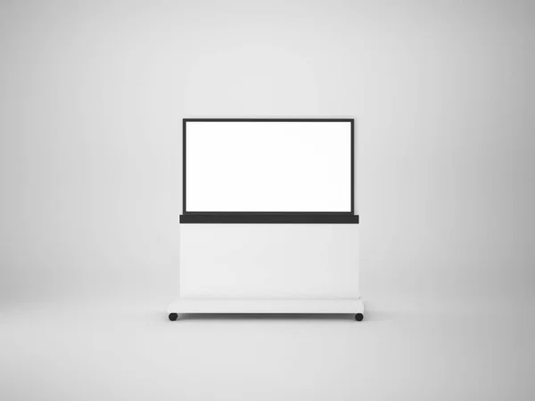 3d representación de la pared de la TV aislado en blanco, maqueta de ilustración — Foto de Stock