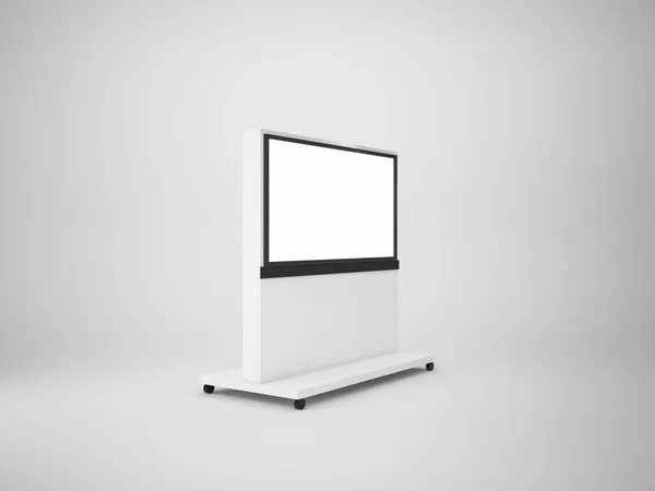 3d 渲染电视墙上白色孤立、 模拟图 — 图库照片