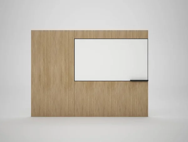 3d representación de la pared de la TV aislado en blanco, maqueta de ilustración — Foto de Stock